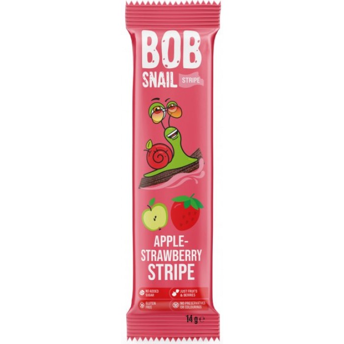 Натуральна цукерка Bob Snail Яблуко-Полуниця, 14 г (080721) - 
